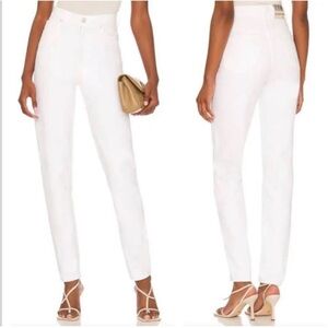 MOTHER Snacks Twizzy Skimp High-Rise White Jeans 28